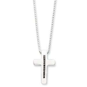   Ss White Ice .01ct. Black Diamond Cross Necklace: White Ice: Jewelry
