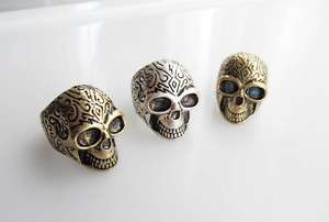 Skull new Vintage style skull unisex ring 3 colors  