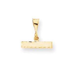  14k Yellow Gold Large Diamond cut Top Charm: Jewelry