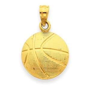  14k Yellow Gold Basketball Pendant: Jewelry