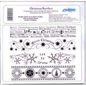   Mount Unmounted Rubber Stamp Sheet Christmas Borders Toys & Games