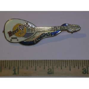 Hard Rock Cafe Guitar Pin Oval Shaped Baltimore White & Gold Guitar 