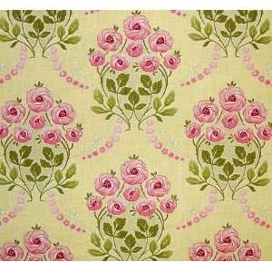  45 Wide Empress Woo Posies Lt.Yellow Fabric By The Yard 