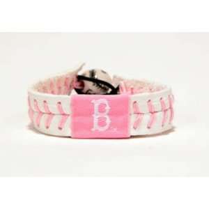   Gamewear MLB Leather Wrist Bands   Red Sox (Pink)