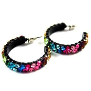 Crystal Couture by Accent Accessory Rainbow Multi Colored Crystal 1.25 