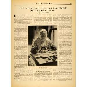  1908 Article Browne Battle Hymn Republic Julia W. Howe 