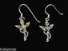 925 Fine Sterling Silver Angels Dangle Earrings On French Wire Free 