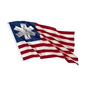 American Flag Graphic Sticker with EMS EMT Star or Life   12 h x 18.5 