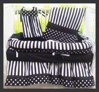 New crib bedding set PINK POLKA DOTS STRIPES fabric  