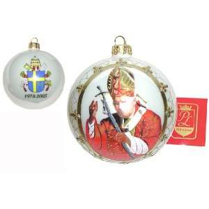  Polonaise Pope John Paul II Glass Christmas Ornament 