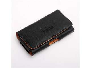   MAGNETIC BLACK PU LEATHER CASE COVER HOLSTER FOR iPhone 4S 4G  