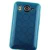 Blue Hybrid TPU Skin Case+Car Charger+Privacy LCD For HTC Inspire 4G 
