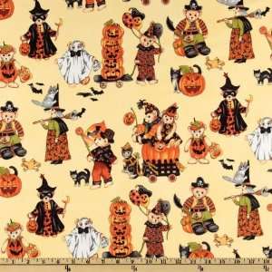  44 Wide Boo Bears Trick Or Treat Yellow Fabric By The 