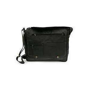  NOVICA Leather laptop case, Executive Finesse in Black 