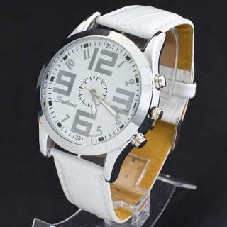 Nice Leatheroid Big Number On Dial Young Teenagers Fashion Quartz 