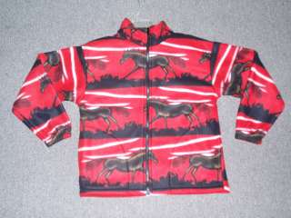 girls horse print fleece jacket size 14 16 polar new riding hobby 