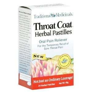 Traditional Medicinals Herbal Supplements Throat Coat Pastilles 24 