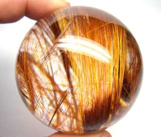 Surprise Brilliant Golden Rutilated Quartz Sphere Ball  