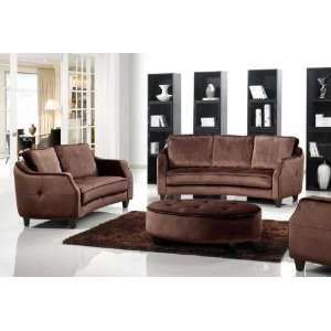  Vig Furniture 1079   Brown Fabric Sofa Set With Ottoman 