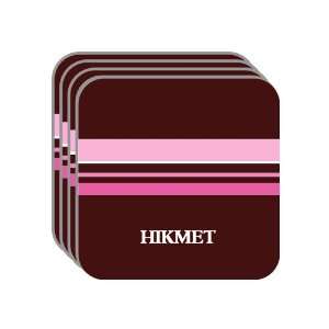 Personal Name Gift   HIKMET Set of 4 Mini Mousepad Coasters (pink 