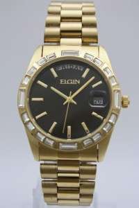 New Elgin Steel Gold Day Date Men Dress Watch FG147N  