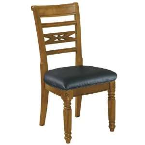  Montague Side Chair Black Leather Oak: Home & Kitchen