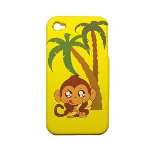 iPhone 4S Hybrid Case 2in1 Rubber Yellow Banana Monkey Silicon 4S/4 