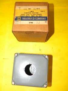 New in Box Square D 9001KY 1 Pushbutton Enclosure  