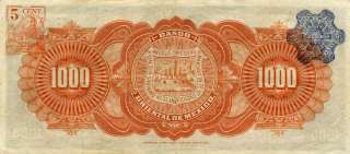 M466b El Banco Oriental de Mexico 1000 Pesos VF+ #2295  