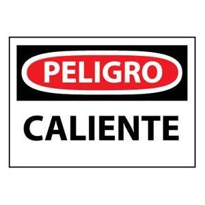 Spanish Aluminum Sign   Peligro Caliente  Industrial 