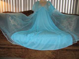 TTO65   NOSWOT Double Chiffon Large Nightgown Peignoir Robe Set 