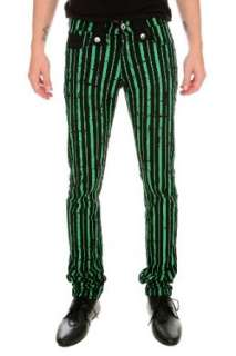  Lip Service Black And Green Striped Skinny Jeans: Clothing