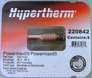 Hypertherm Powermax 65 Electrodes 220842   5 Pack  
