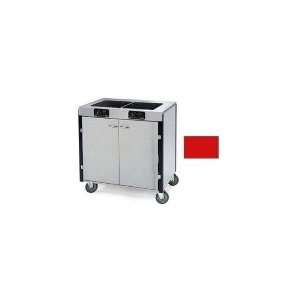   RED   40.5 in High Mobile Cooking Cart w/ 2 Induction Heat Stove, Red