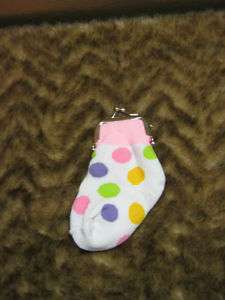 New white polka dot sock coin purse coolstuff2cheap  