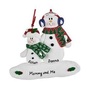  Personalized Snowman Single Parent   2 Child Christmas 