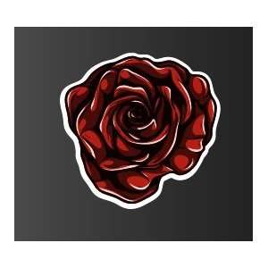  Red rose sticker vinyl decal 4x 4 