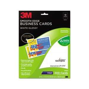  Inkjet Glossy Business Cards, 2 x 3 1/2, White, 200/PK 