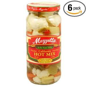 Mezzetta Peppers, Hot Mix Veggie, 16 Ounce (Pack of 6)  