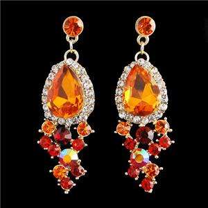 Rare Drop Floral Necklace Earring Set Swarovski Crystal  