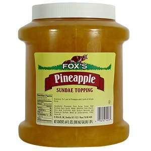 Foxs Pineapple Ice Cream Topping   6   1/2 Gallon Containers / CS 