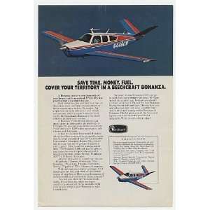   Bonanza Airplane Save Time Money Print Ad (19874)