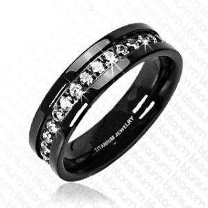 Titanium Mens CZ Eternity Wedding Band Ring Size 12  