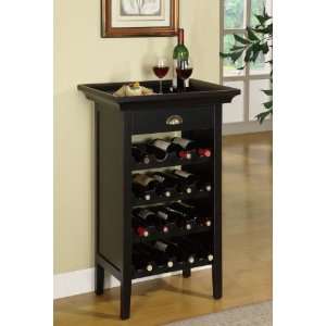    Powell Black with Merlot Rub Wine Cabinet