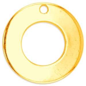  Beadalon Flat Disc Gold Plated 12mm 1 Hole, Center Hole 