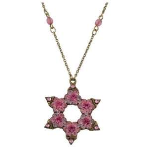 Michal Negrin Admirable Star of David Pendant Decorated with Flower 