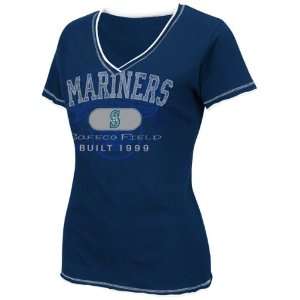  Seattle Mariners Womens Navy Nice Hit Fashion Top: Sports 