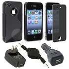 ACCESSORY for Apple iPhone 4S 4 G OS RUBBER TPU CASE+CHARGER+PRIVACY 