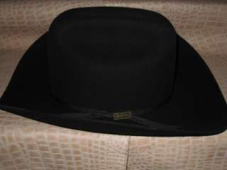 Mens Larry Mahans Black 4x Beaver Fur Felt Cowboy Hat  