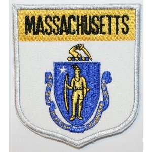  State Of Massachusetts Shield Flag Embroidered Applique 